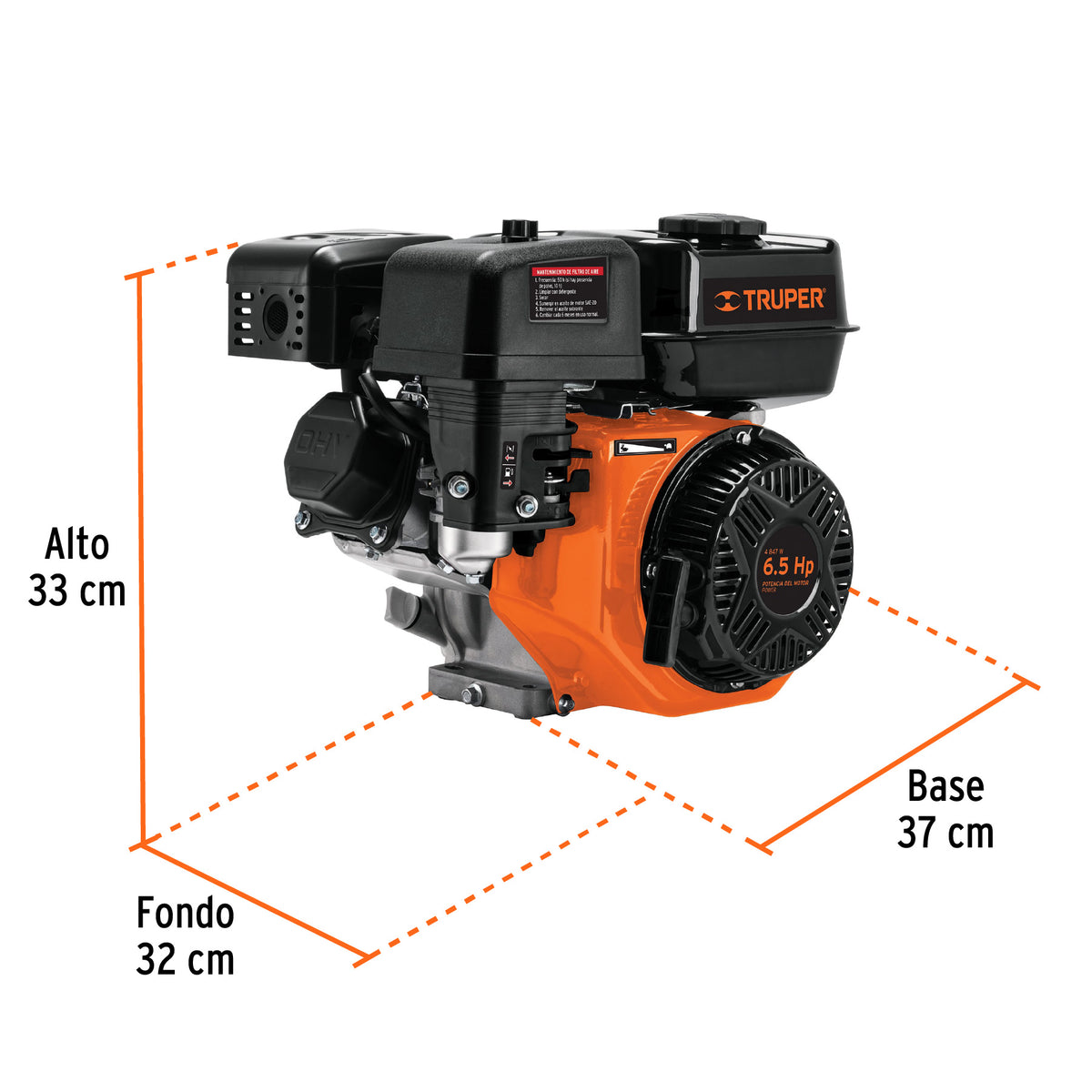 Motor a gasolina 6.5HP, TRUPER, Truper, SKU 101327 — vista 4