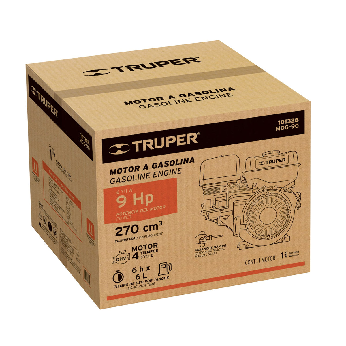 Motor a gasolina 9HP, TRUPER, Truper, SKU 101328 — vista 2