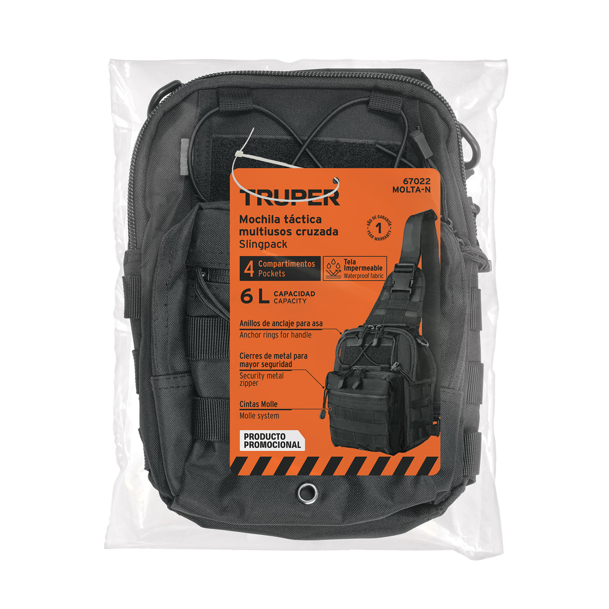 Mochila táctica multiusos negra, TRUPER — foto oficial 2