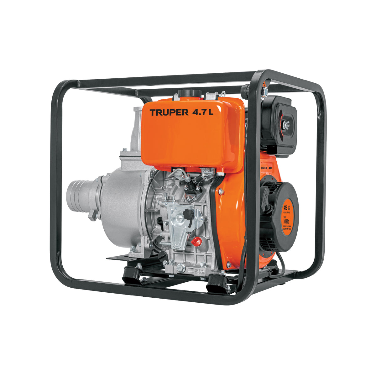 Motobomba autocebante 4'x4', diesel 10HP, agrícola, TRUPER, Truper, SKU 102422