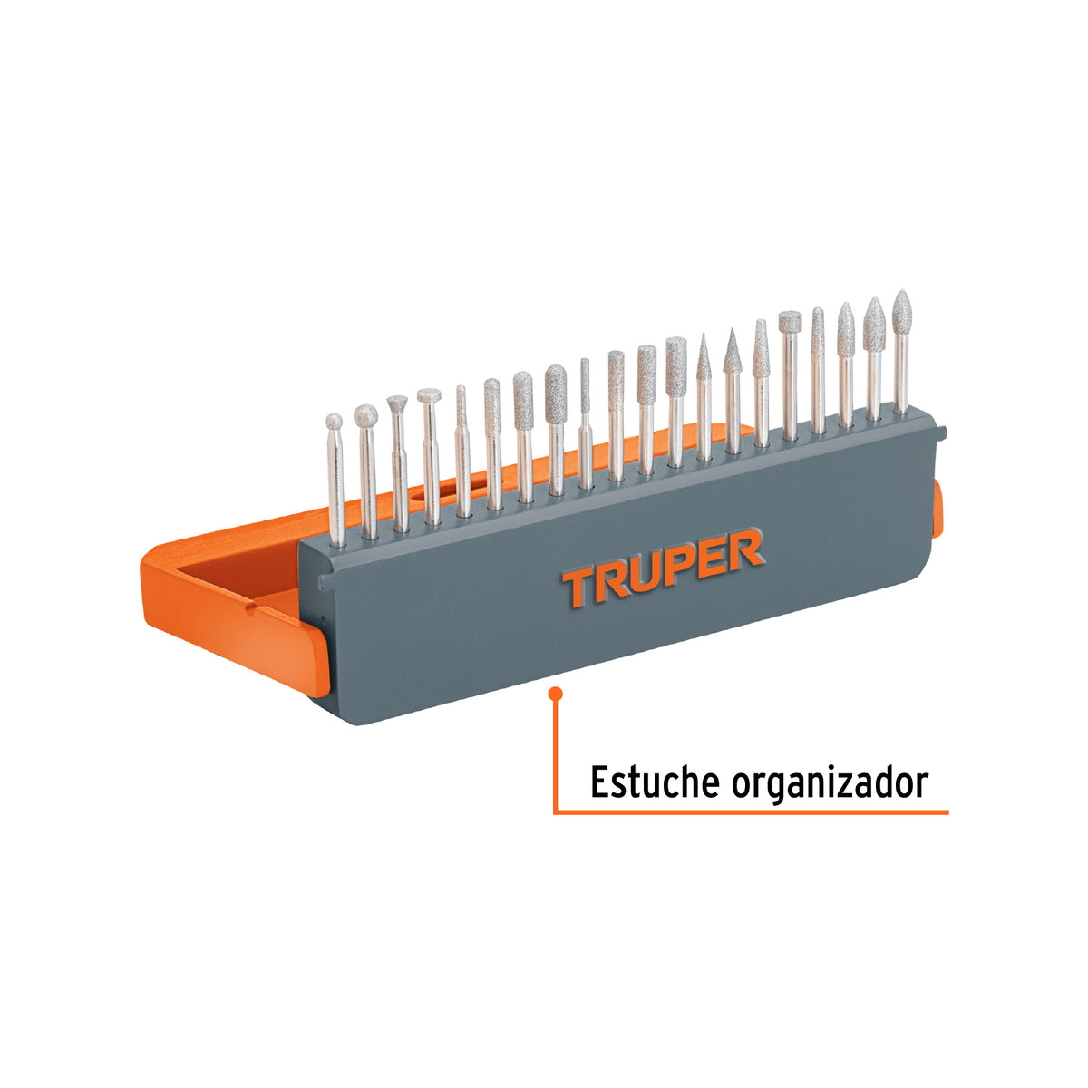 Kit de puntas diamantadas para herramienta rotativa, 20 pzas, Truper, SKU 103032 — vista 3
