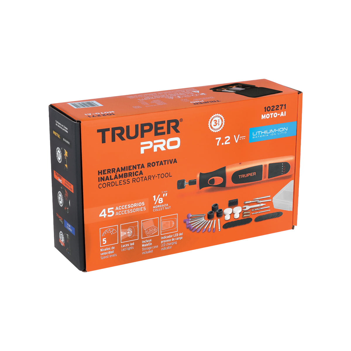 Herramienta rotativa inalámbrica 7.2V, TRUPER PRO, Truper, SKU 102271 — vista 2