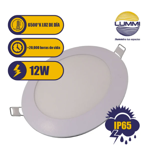 PANEL LED SLIM EMPOTRABLE 12W LUZ FRIA 6500K LUMMI MP12/LD