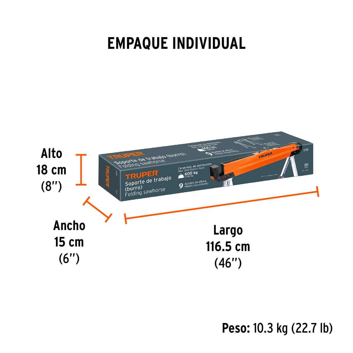 Caballete de trabajo plegable (burro), TRUPER, Truper, SKU 103301 — vista 5