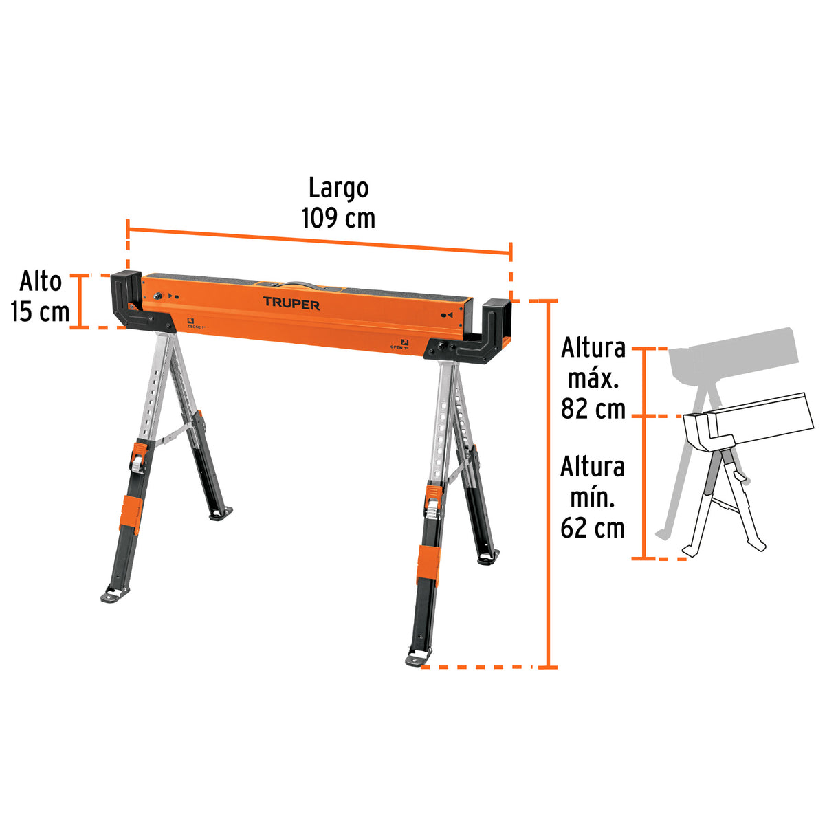 Caballete de trabajo plegable (burro), TRUPER, Truper, SKU 103301 — vista 4