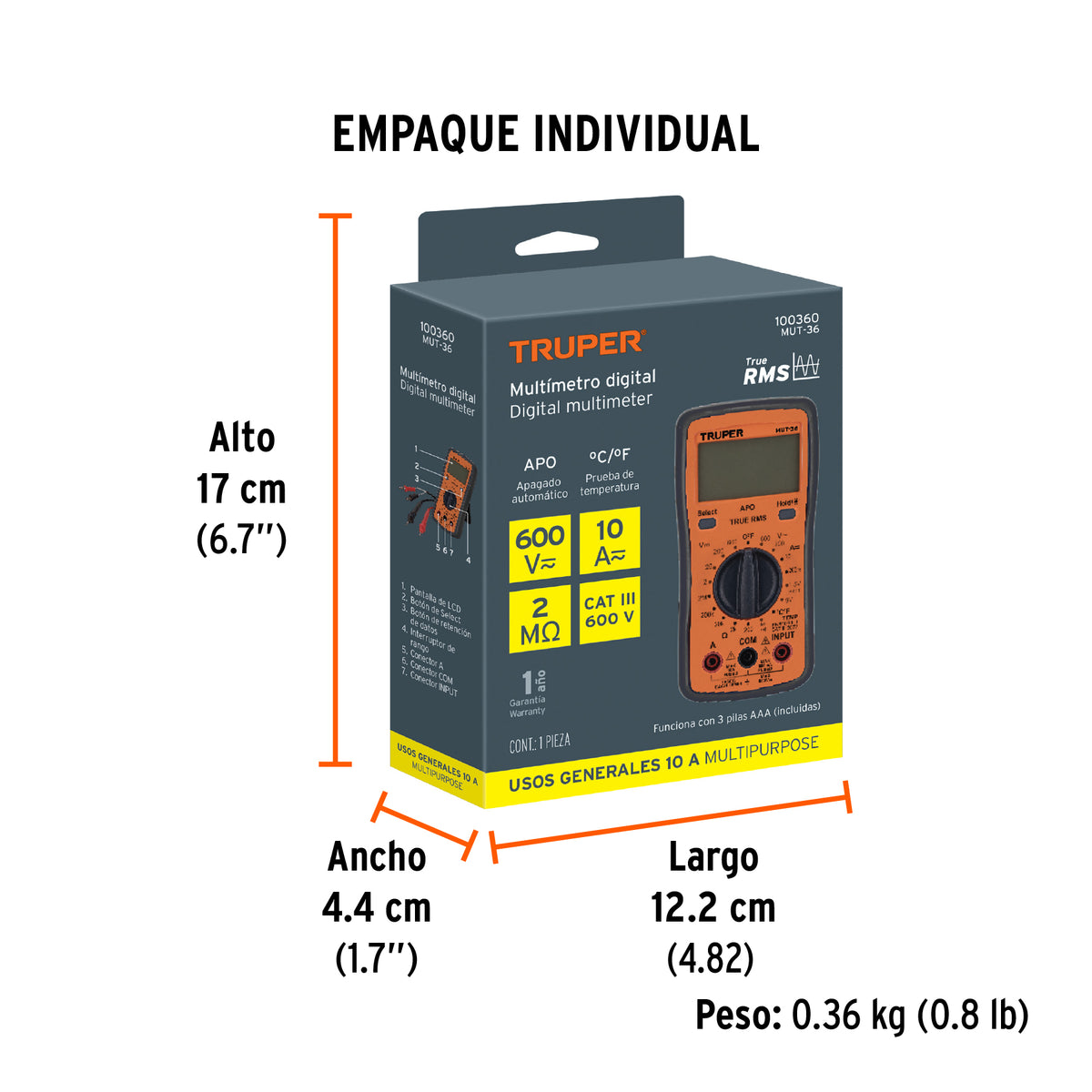 Multímetro digital profesional, TRUPER, Truper, SKU 100360 — vista 5