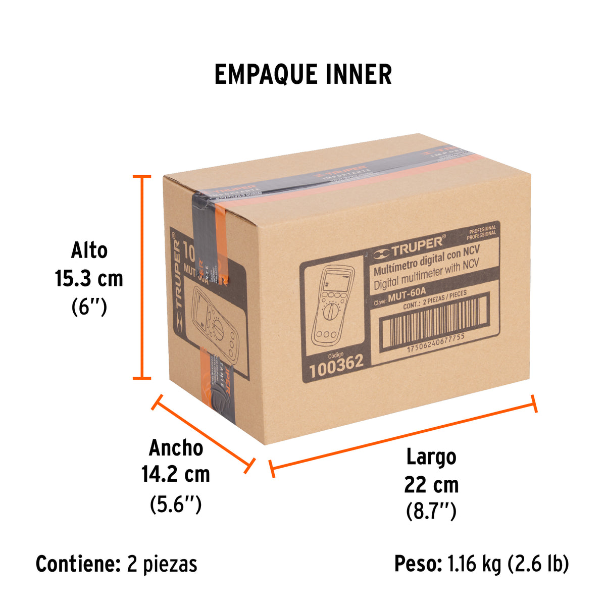 Multímetro profesional con RMS verdadero y auto rango Deluxe, Truper, SKU 100362 — vista 6