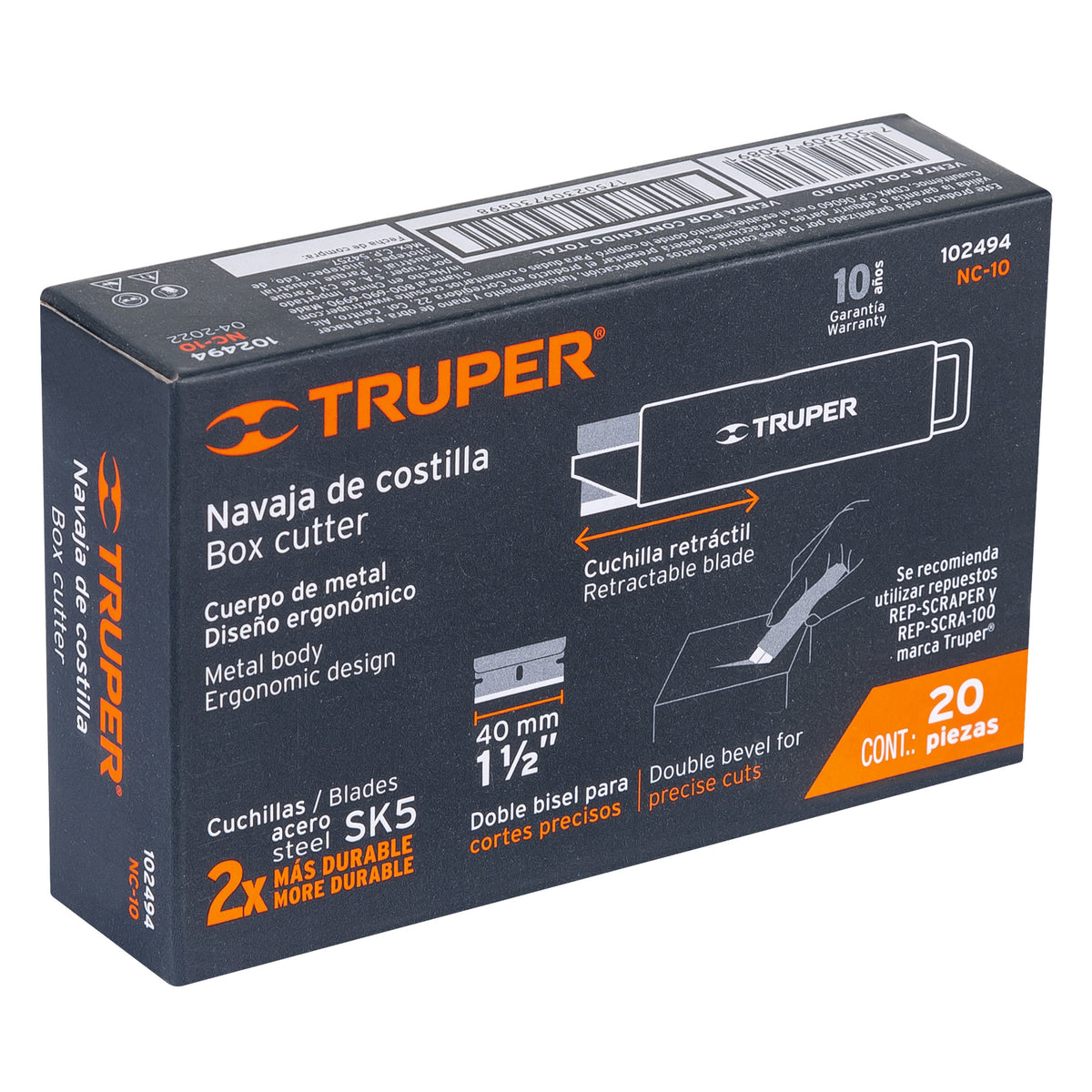 Navaja de costilla con cuerpo metálico, TRUPER, Truper, SKU 102494 — vista 2
