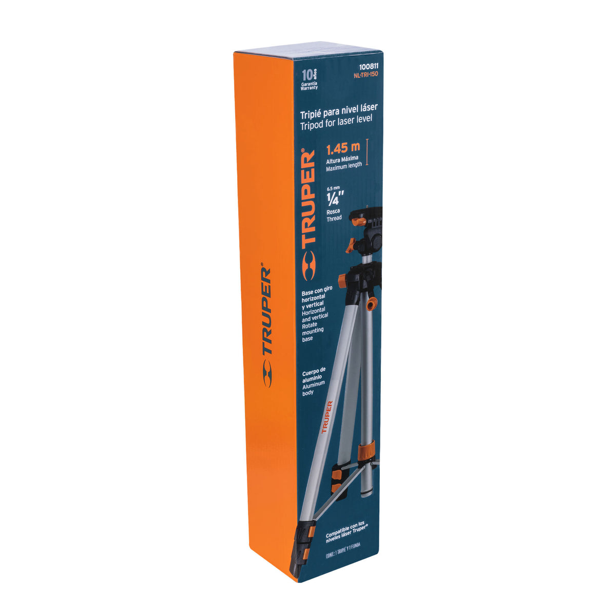 Tripié telescópico para nivel láser, altura max. 1.45 m, Truper, SKU 100811 — vista 2