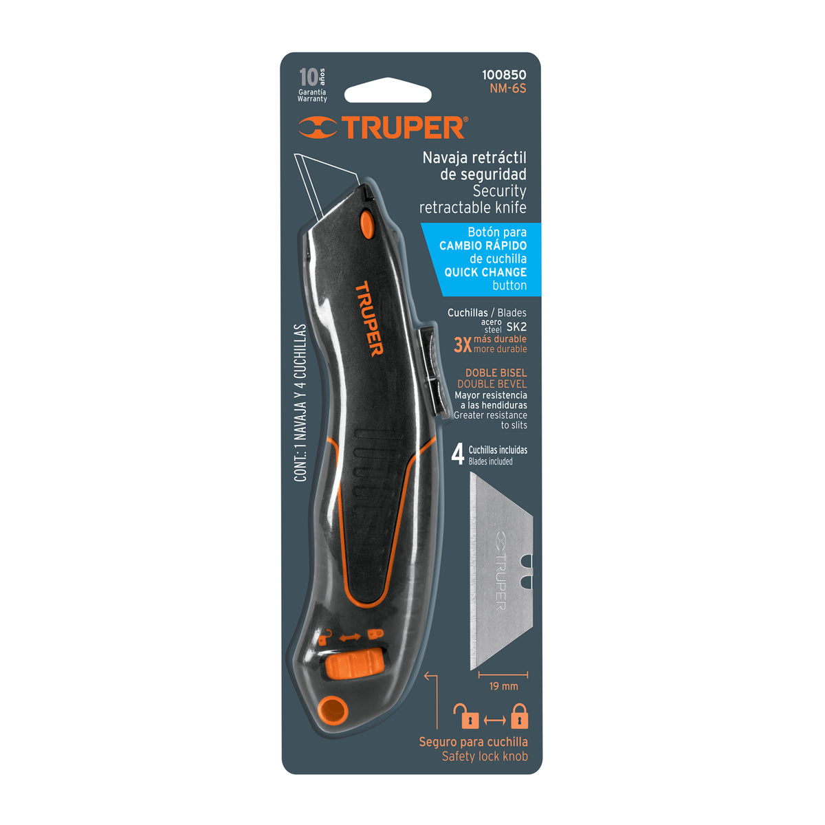 Navaja auto-retráctil de seguridad 7', TRUPER, Truper, SKU 100850 — vista 2
