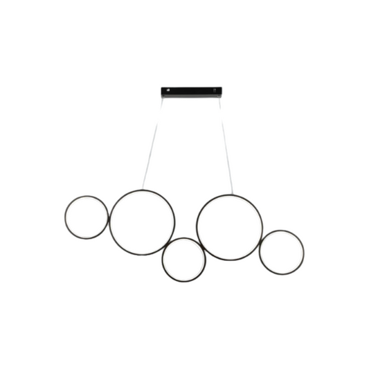 CANDIL DECORATIVO MODERNO 5 AROS NEGROS LUMINORLED LU-MO-LOFT-N