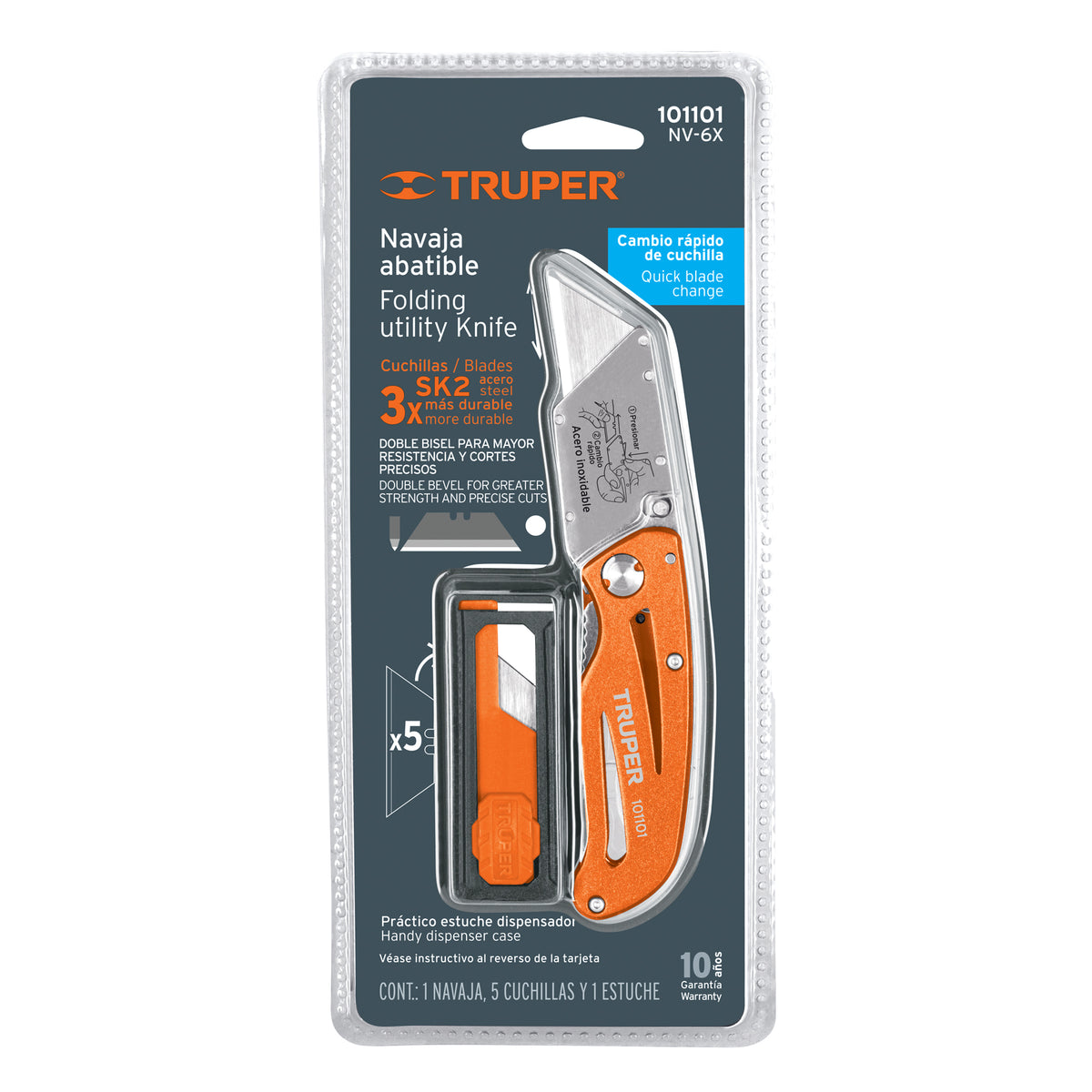 Navaja abatible 6' cuerpo de aluminio y acero inox, TRUPER, Truper, SKU 101101 — vista 2