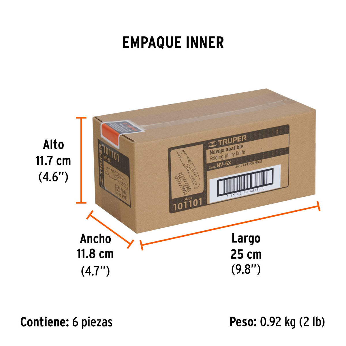 Navaja abatible 6' cuerpo de aluminio y acero inox, TRUPER, Truper, SKU 101101 — vista 6