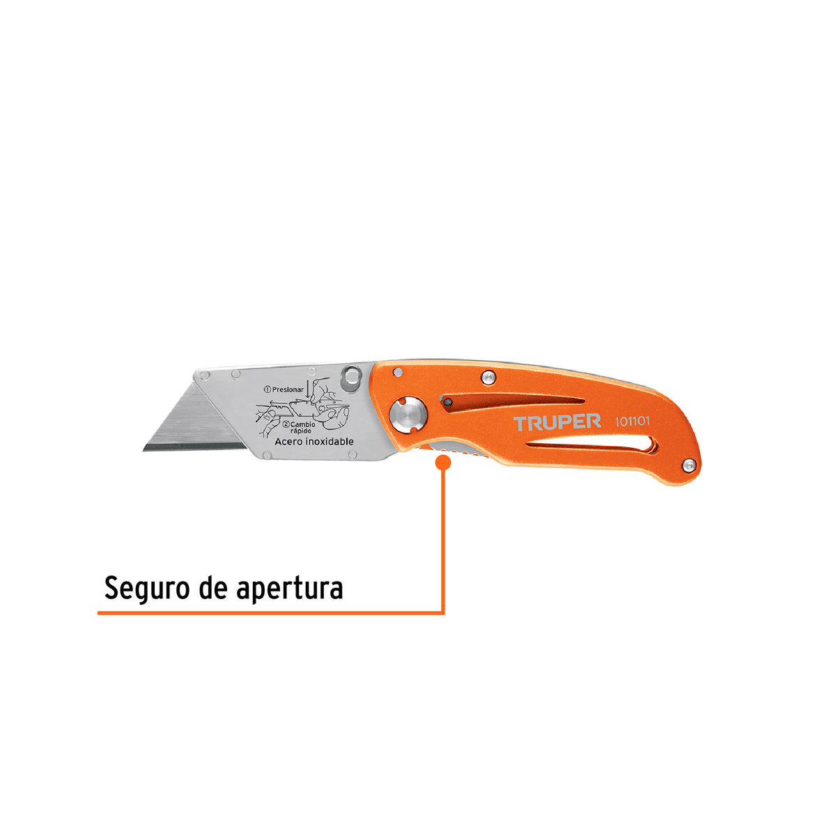 Navaja abatible 6' cuerpo de aluminio y acero inox, TRUPER, Truper, SKU 101101 — vista 3