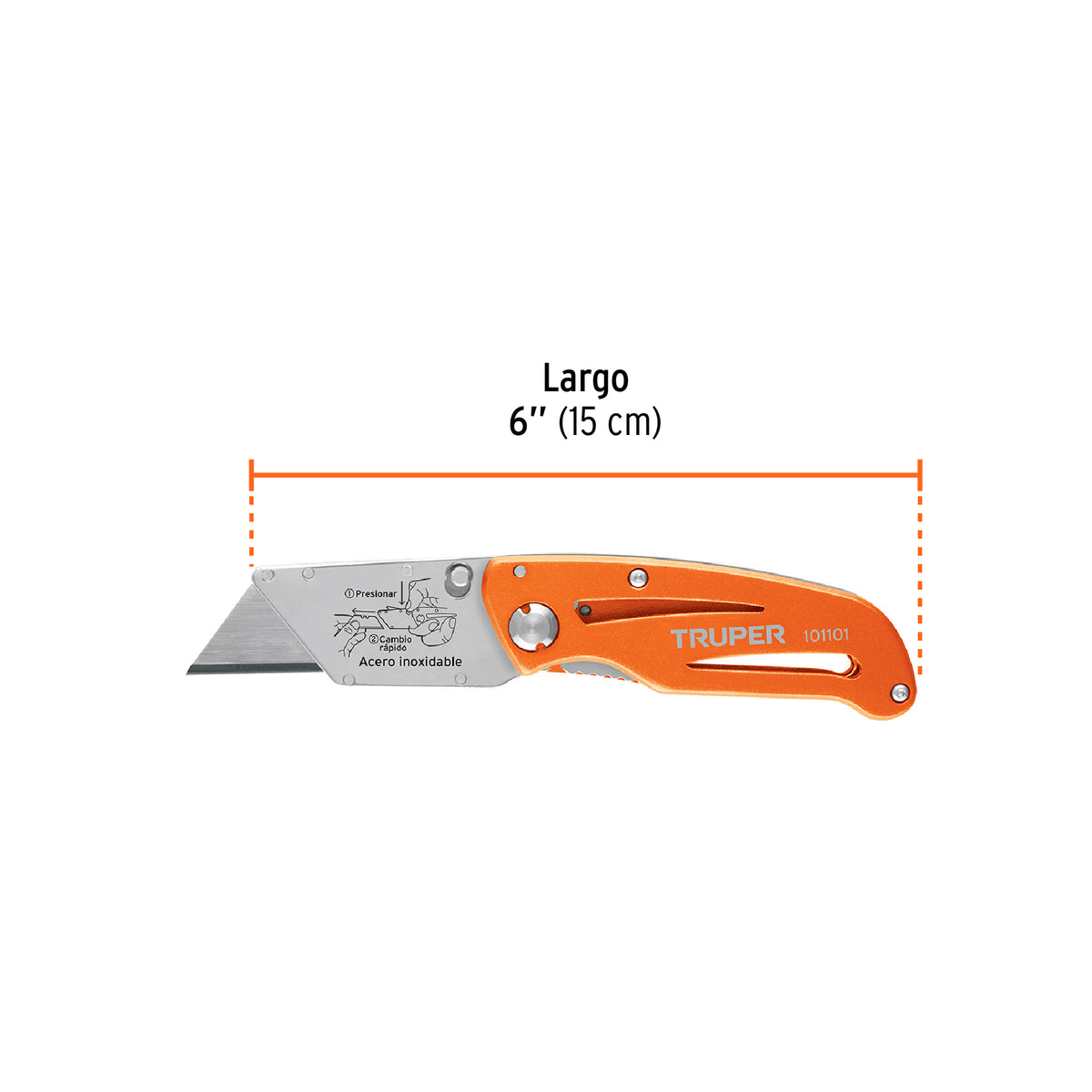 Navaja abatible 6' cuerpo de aluminio y acero inox, TRUPER, Truper, SKU 101101 — vista 4