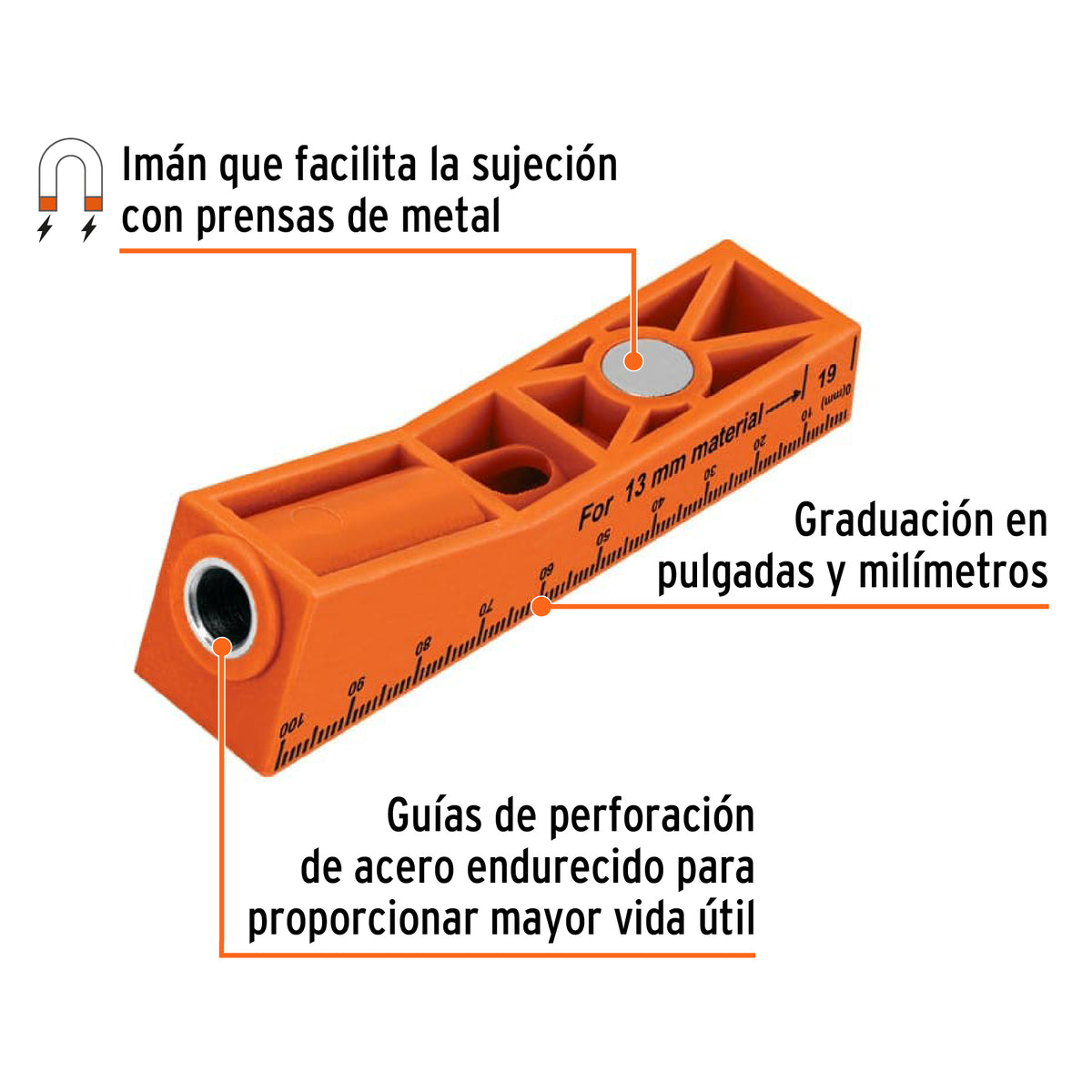 Juego de plantilla para uniones ocultas con un tornillo, Truper, SKU 102595 — vista 3