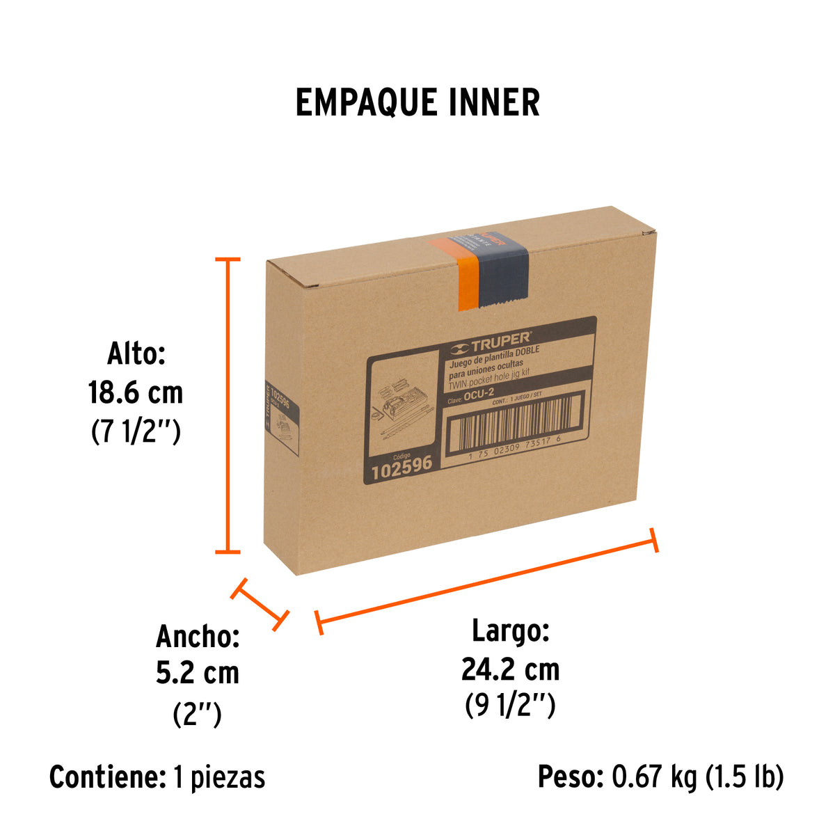 Juego de plantilla para uniones ocultas con dos tornillos, Truper, SKU 102596 — vista 6