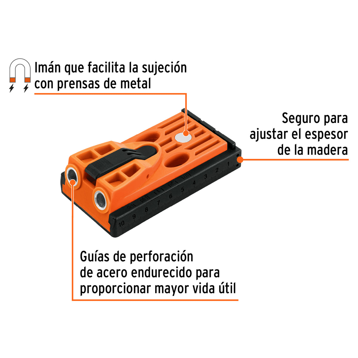 Juego de plantilla para uniones ocultas con dos tornillos, Truper, SKU 102596 — vista 3