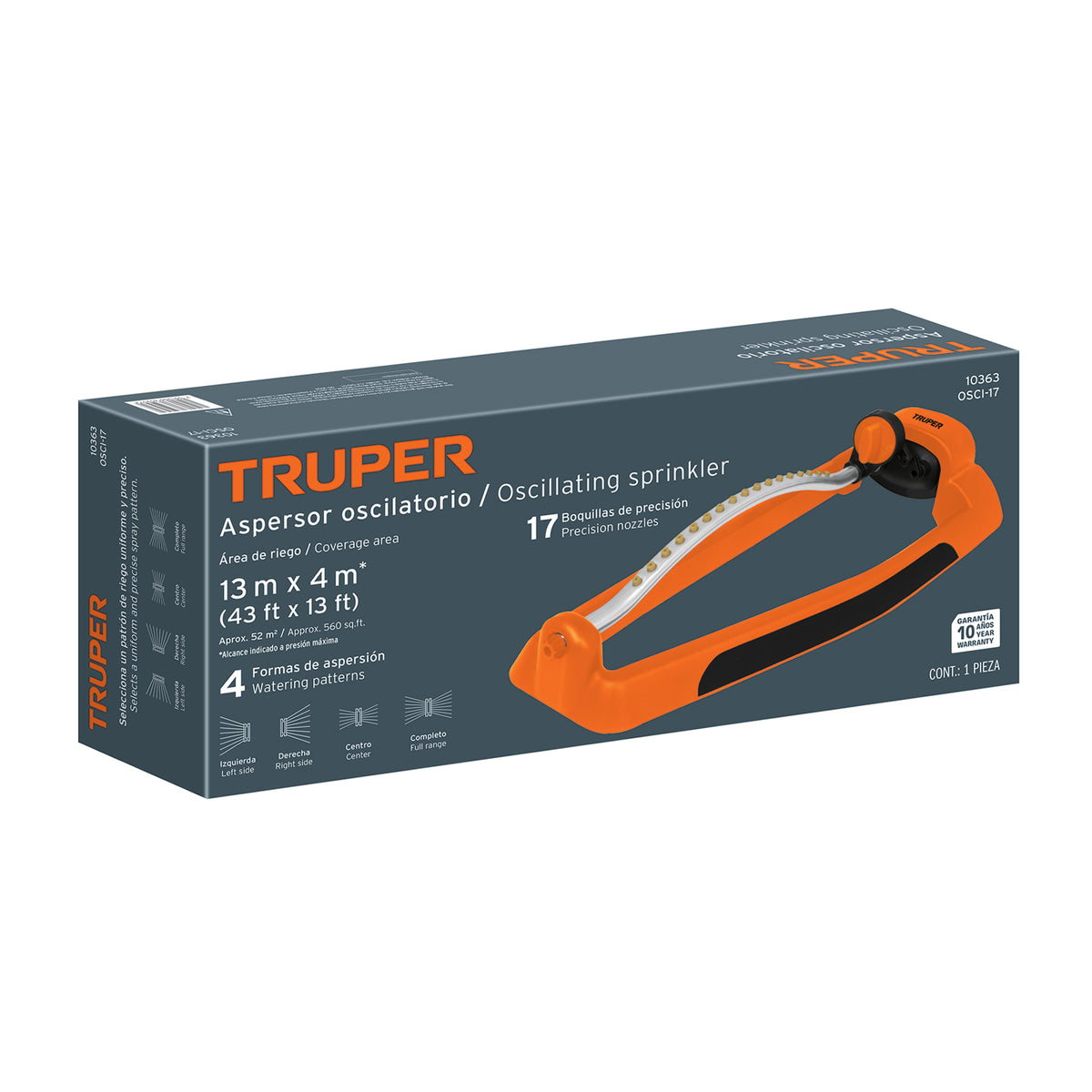 Aspersor oscilatorio, metal-plástico, TRUPER, Truper, SKU 10363 — vista 2