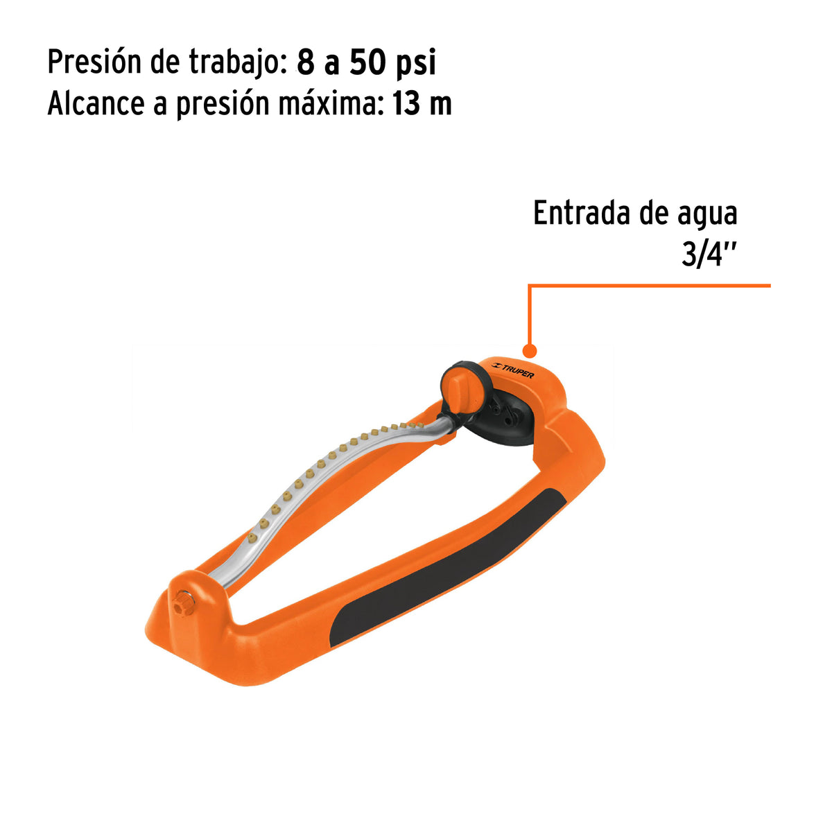 Aspersor oscilatorio, metal-plástico, TRUPER, Truper, SKU 10363 — vista 4
