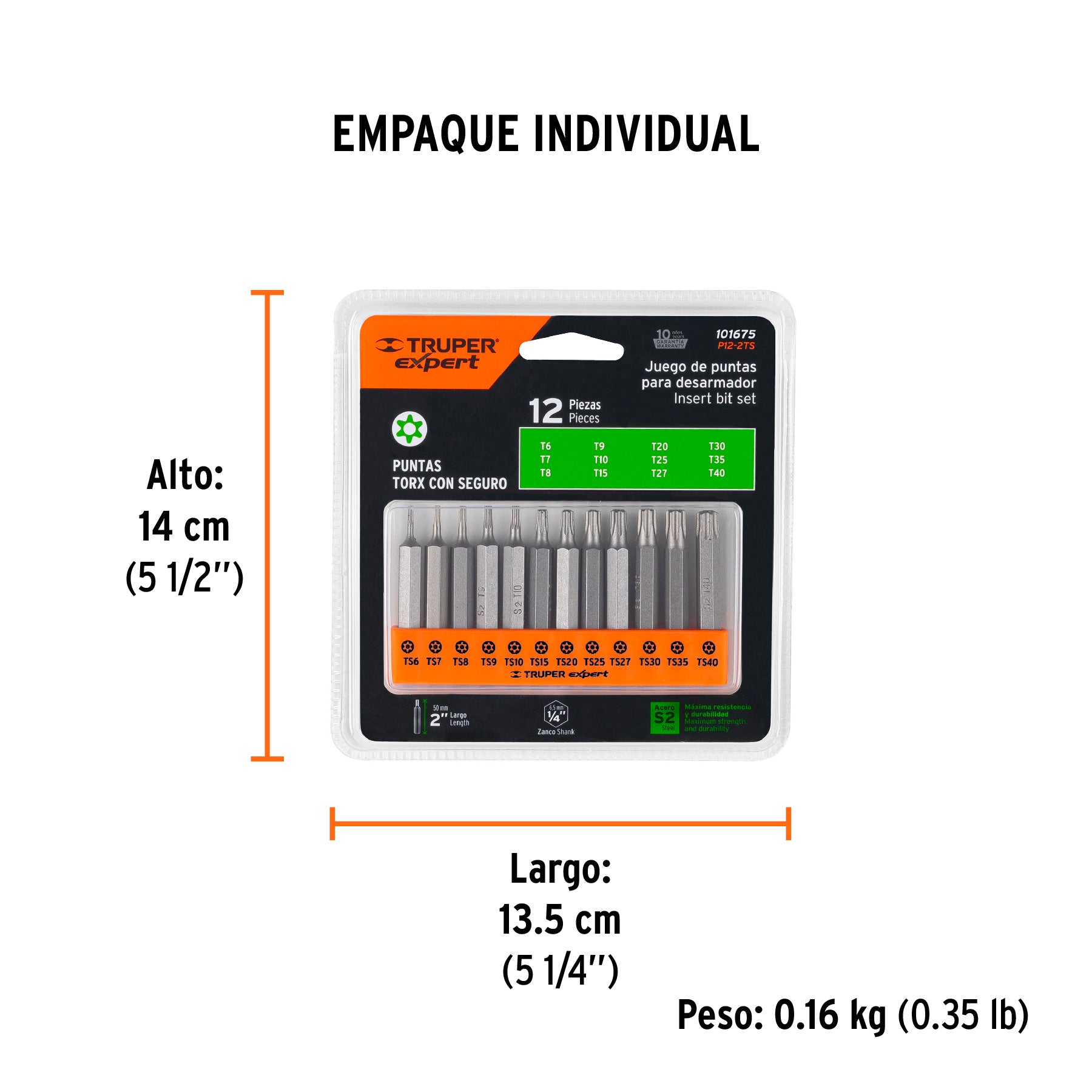 Juego de 12 puntas torx combinadas c/seguro largo 2', EXPERT, Expert, SKU 101675 — vista 5