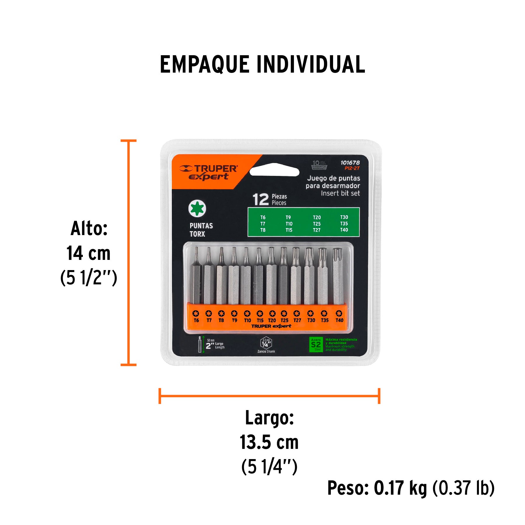 Juego de 12 puntas torx combinadas largo 2', TRUPER EXPERT, Expert, SKU 101678 — vista 5