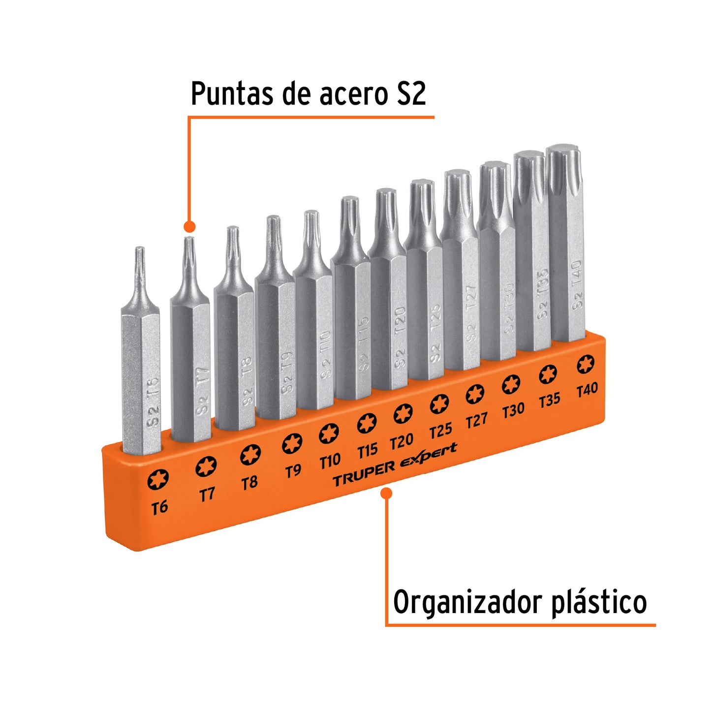 Juego de 12 puntas torx combinadas largo 2', TRUPER EXPERT, Expert, SKU 101678 — vista 3