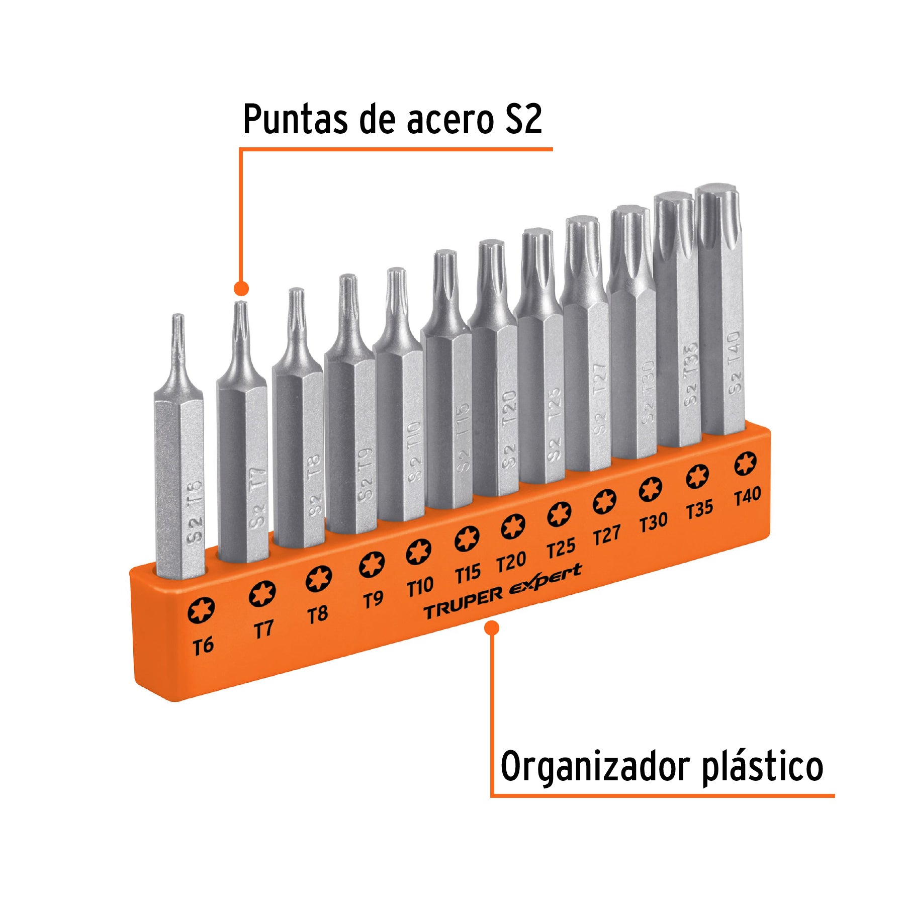 Juego de 12 puntas torx combinadas largo 2', TRUPER EXPERT, Expert, SKU 101678 — vista 3