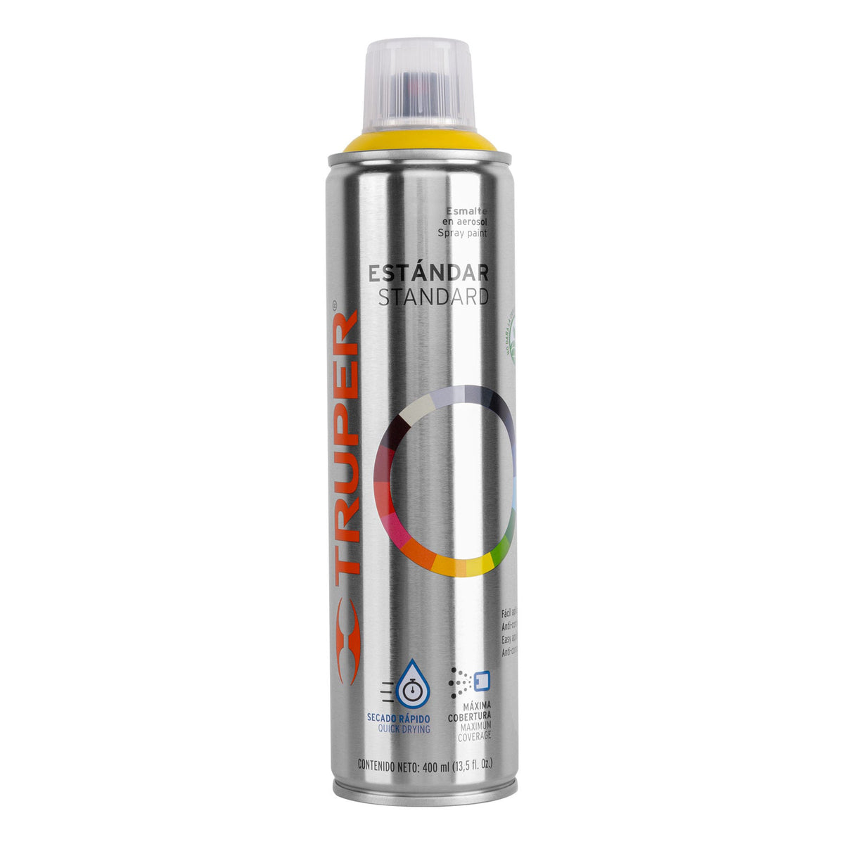Pintura aerosol amarillo canario bote esbelto 400 mlTRUPER — foto oficial 1
