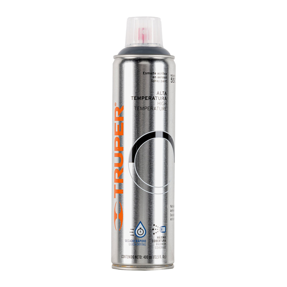 Pintura en aerosol alta temp. bote esbelto aluminio400ml — foto oficial 1