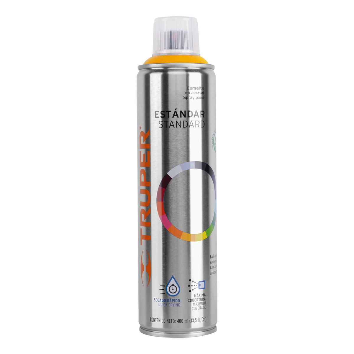 Pintura aerosol amarillo bote esbelto 400 ml TRUPER — foto oficial 1