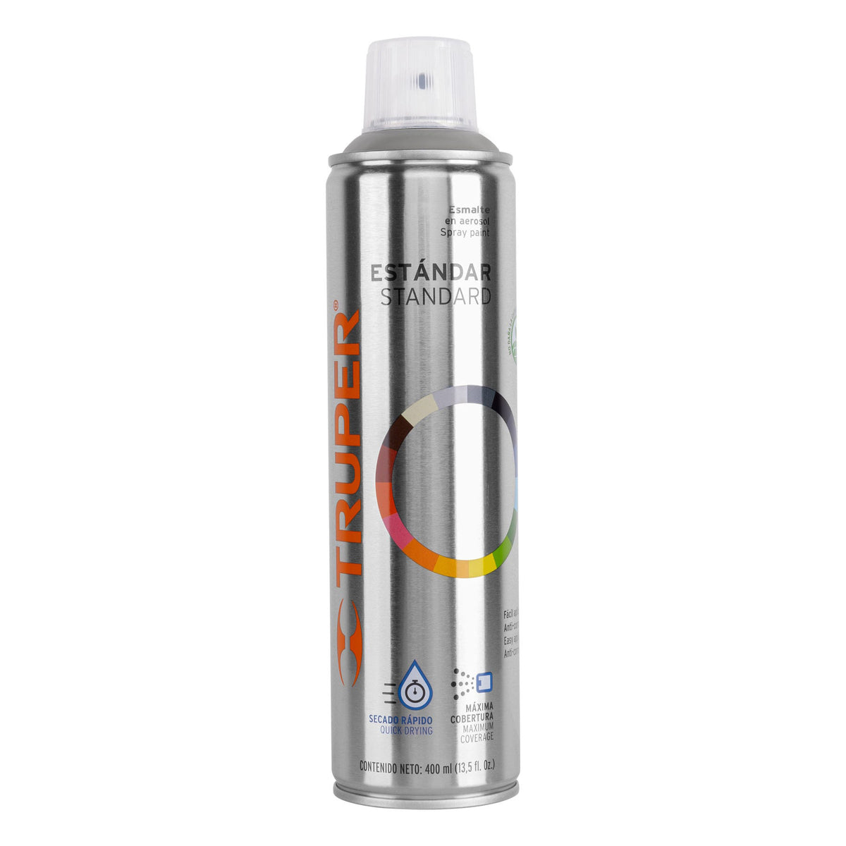 Pintura aerosol gris claro bote esbelto 400 ml TRUPER — foto oficial 1