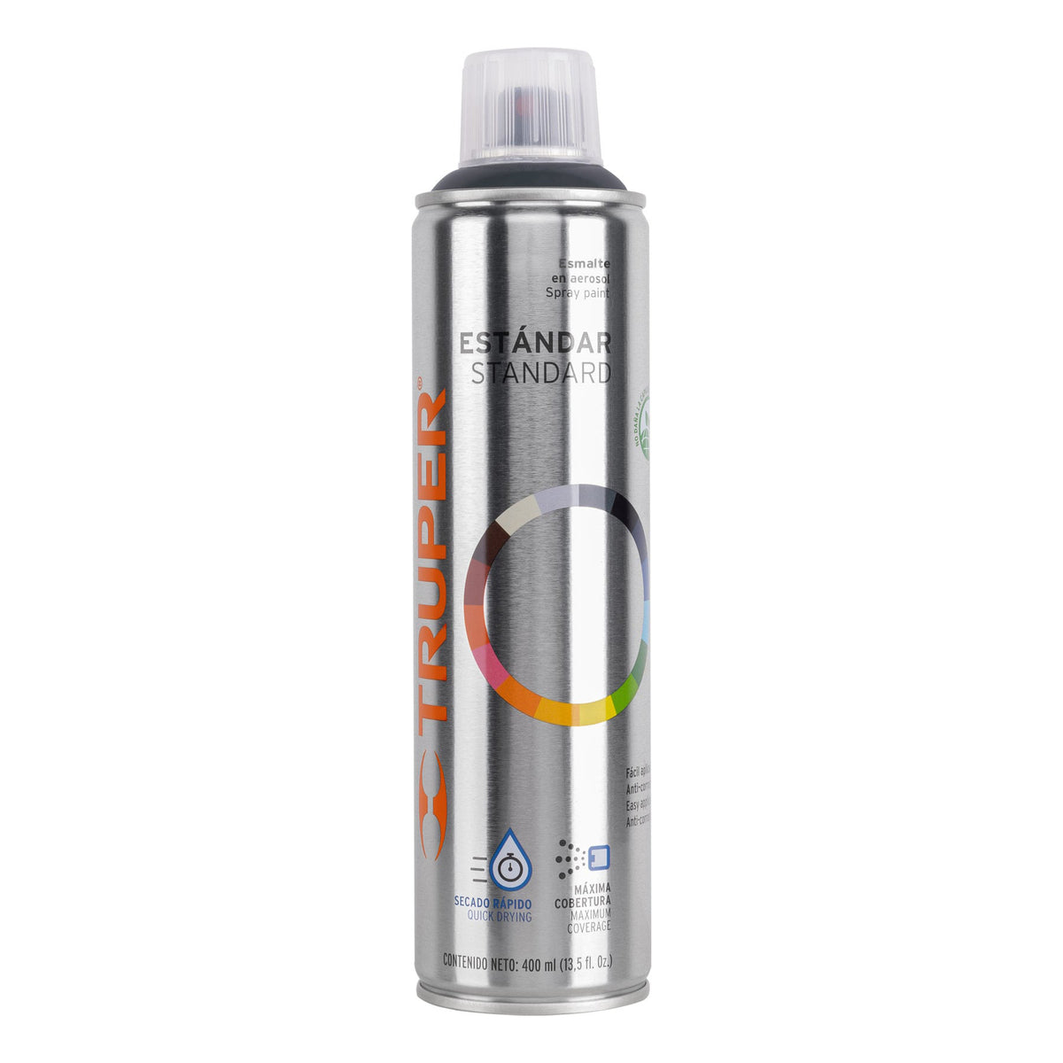 Pintura aerosol gris obscuro bote esbelto 400 ml TRUPER — foto oficial 1