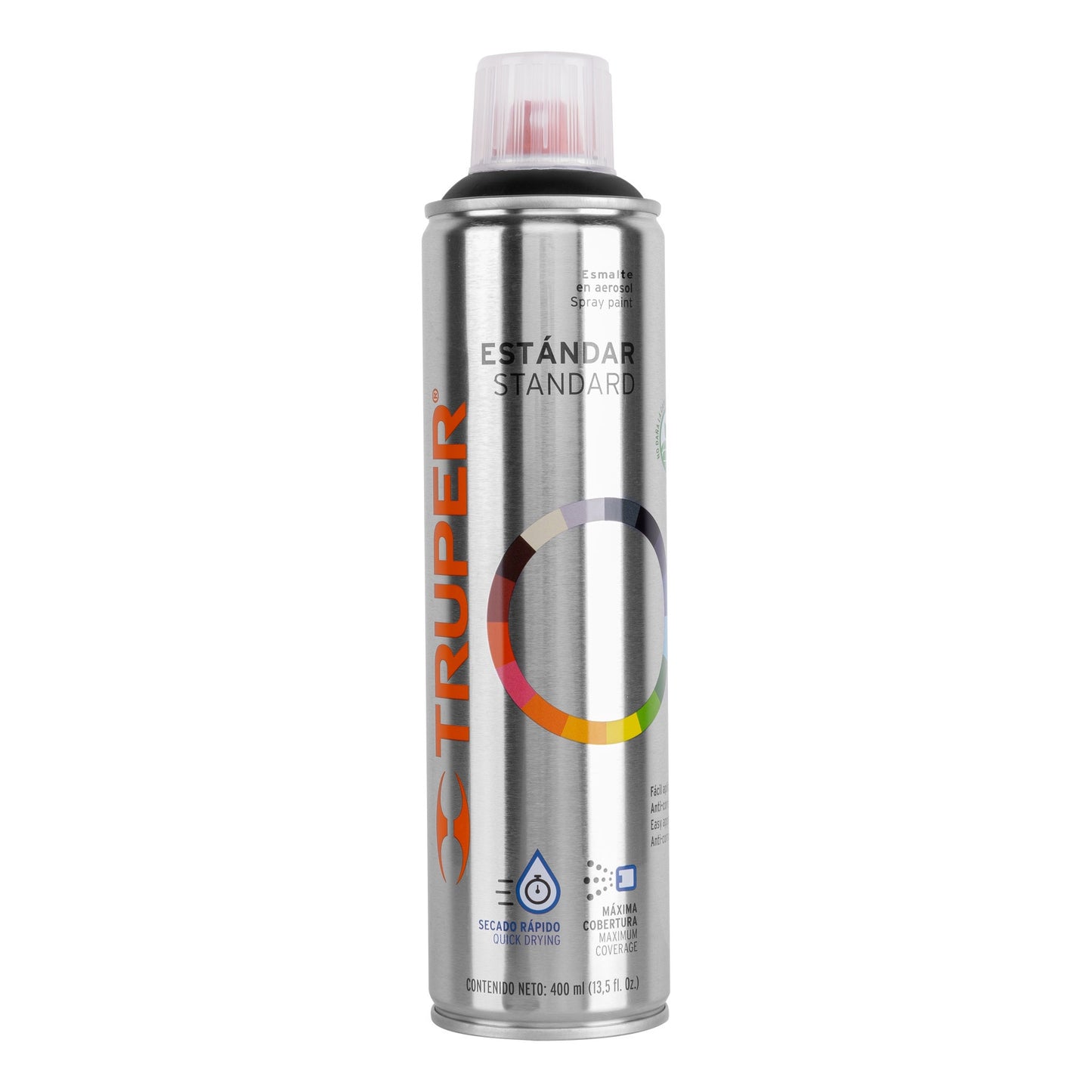 PINTURA EN AEROSOL NEGRO MATE BOTE ESBELTO 400ML TRUPER 19033  PA-NM