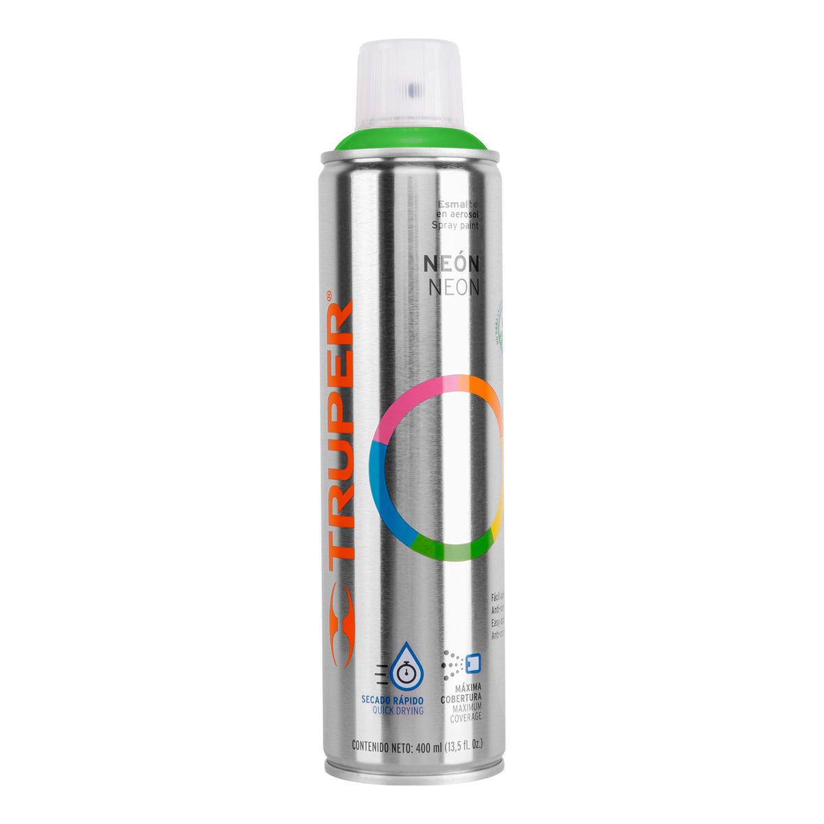 Pintura en aerosol verde neón bote esbelto 400 ml — foto oficial 1