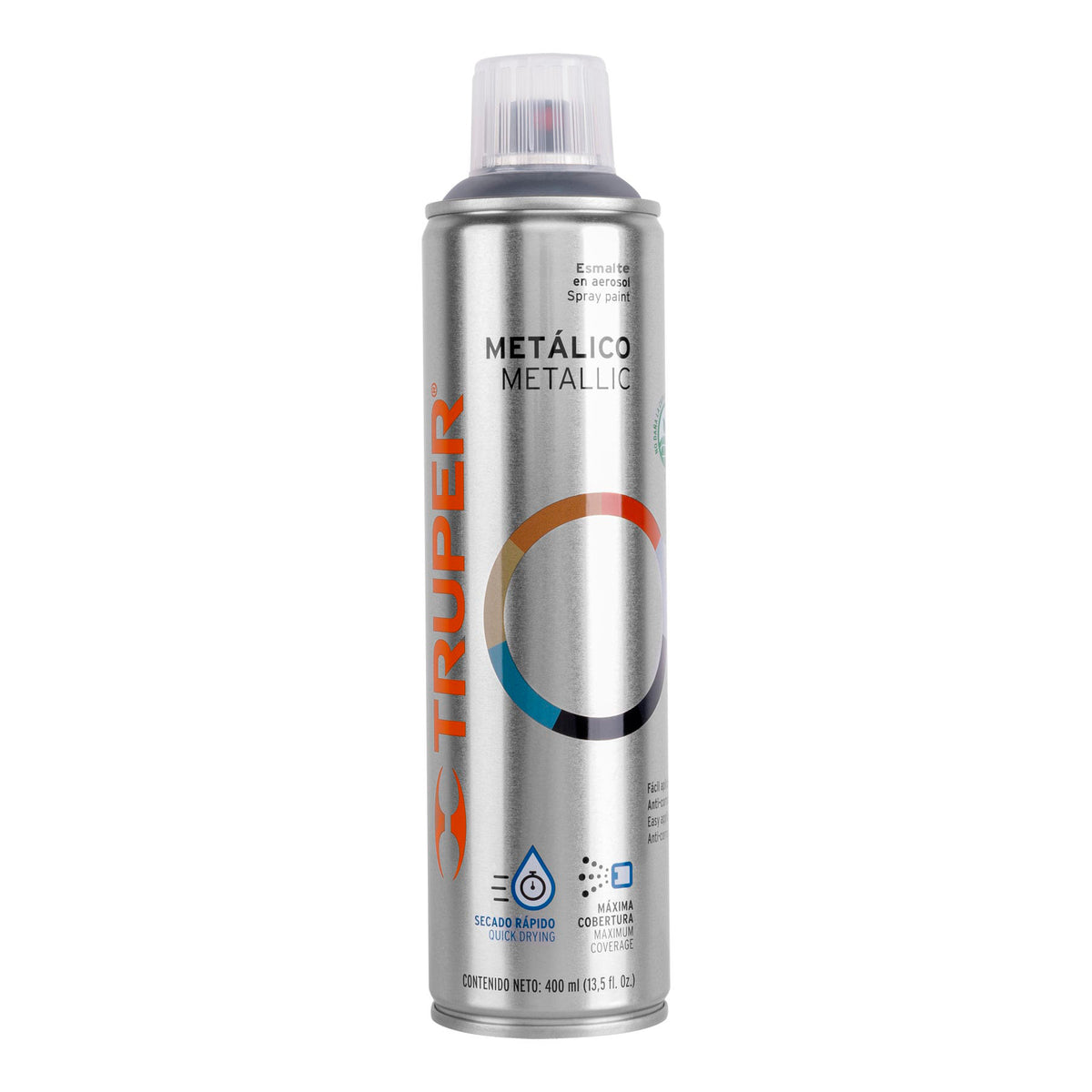 Pintura en aerosol cromo metálico bote esbelto 400 ml — foto oficial 1