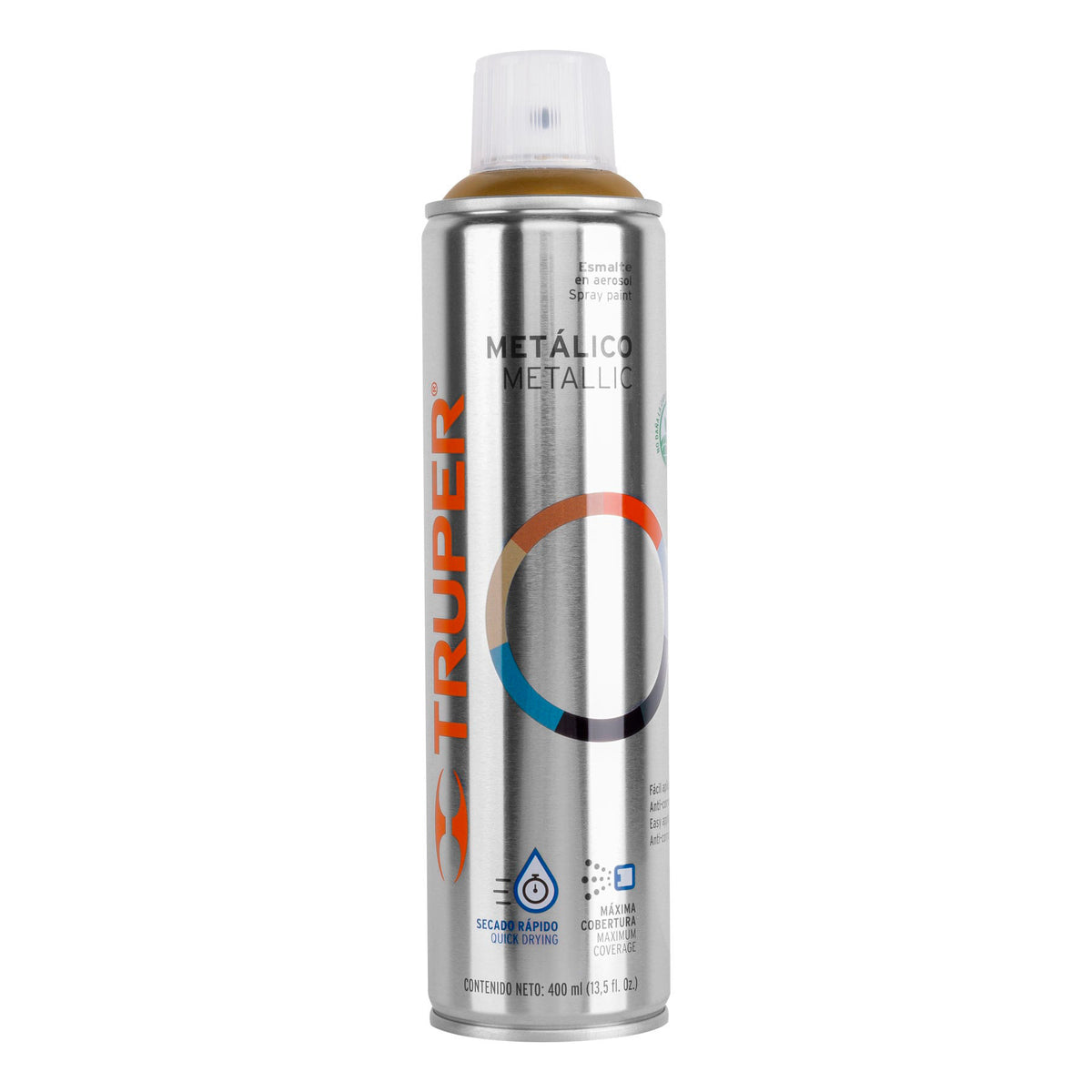 Pintura en aerosol oro metálico bote esbelto 400 ml — foto oficial 1
