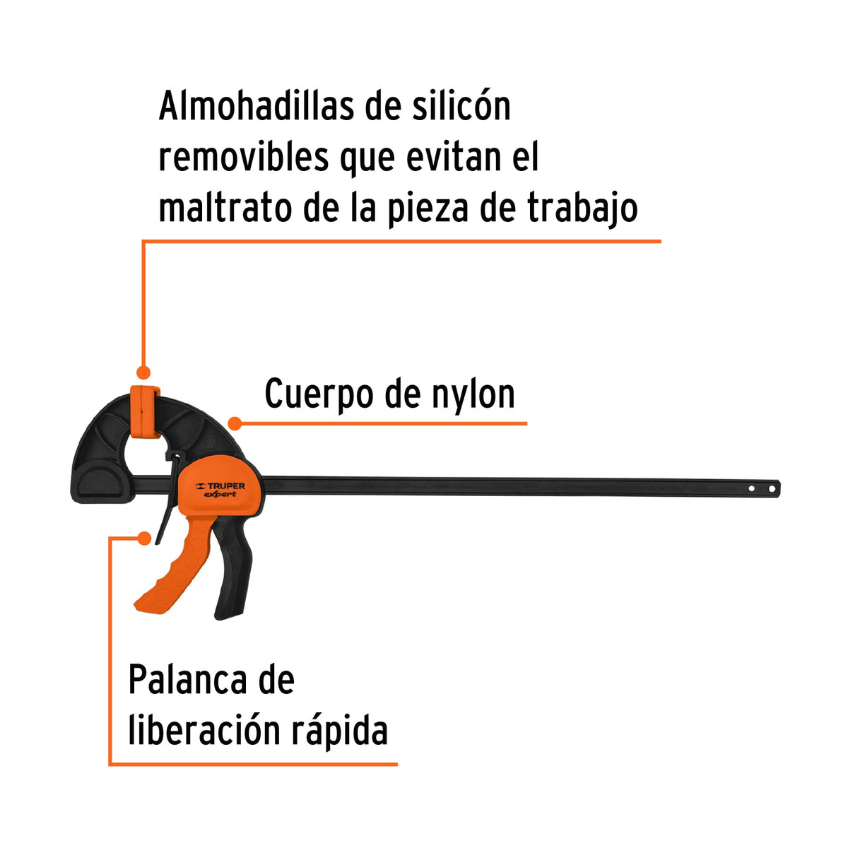 Prensa de ajuste rápido 18' uso rudo, cuerpo nylon, EXPERT, Expert, SKU 102629 — vista 3