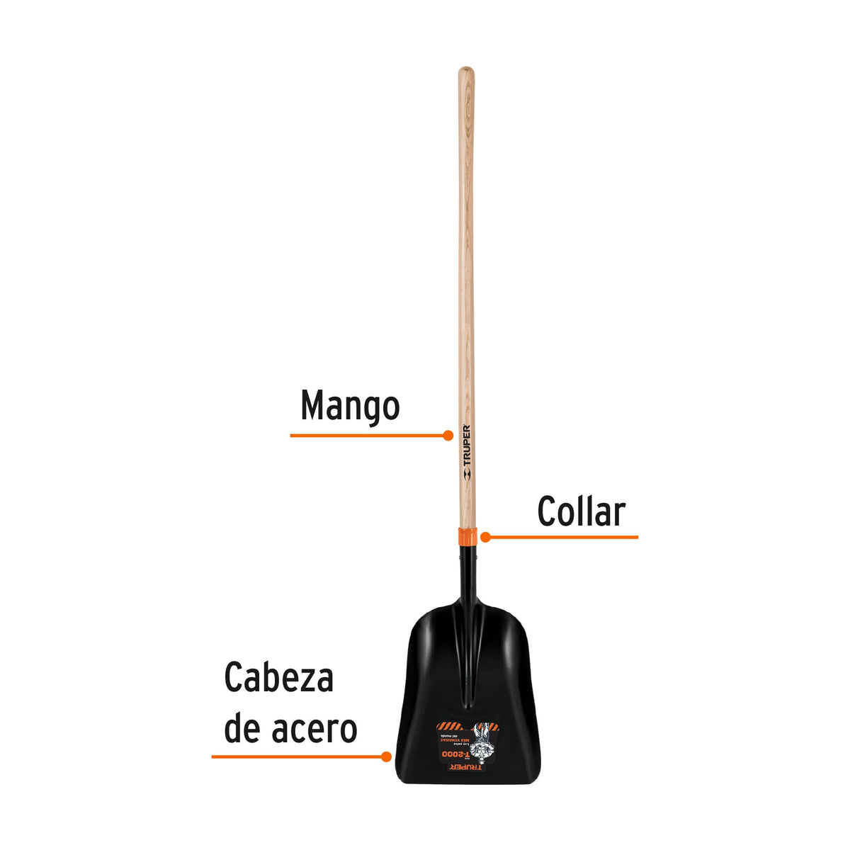 Pala carbonera chica T-2000 con mango largo de 43', TRUPER, Truper, SKU 102170 — vista 3
