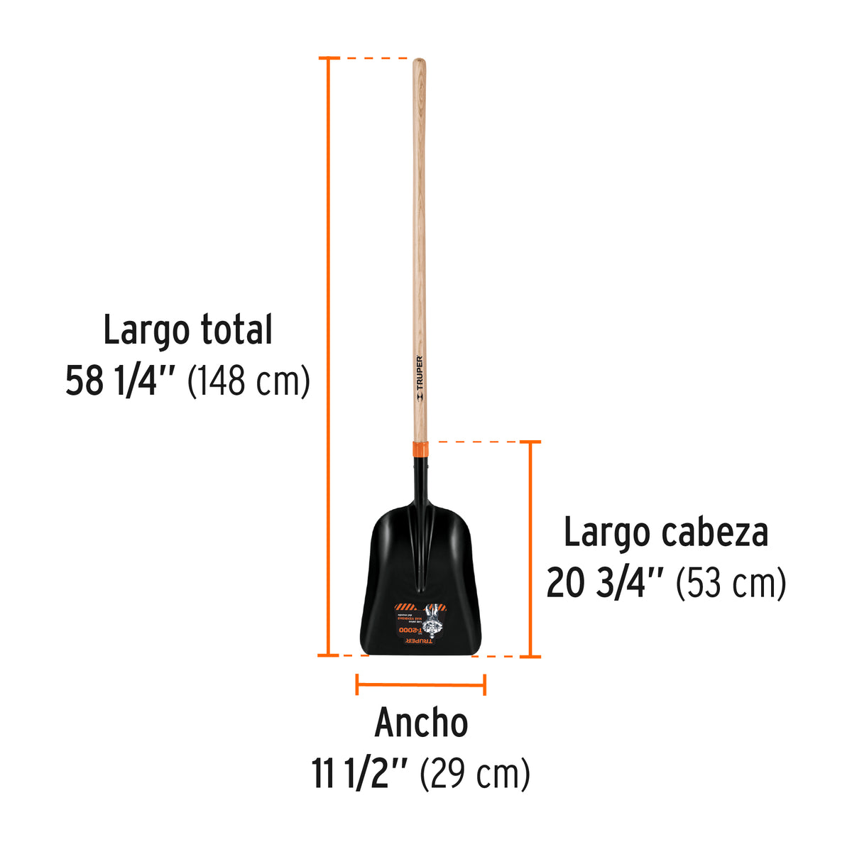 Pala carbonera chica T-2000 con mango largo de 43', TRUPER, Truper, SKU 102170 — vista 4