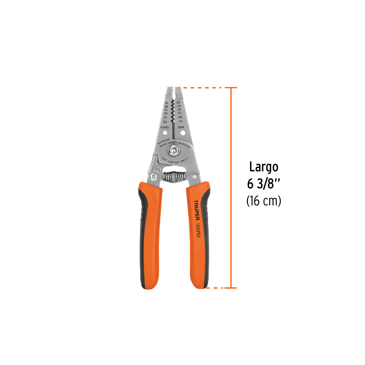 Pinza 6' pela cables, 30 a 20 AWG, TRUPER, Truper, SKU 103352 — vista 4