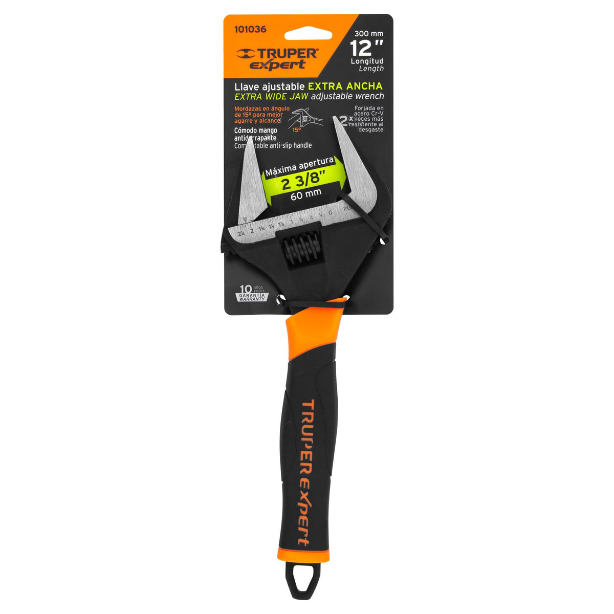 Llave ajustable (perico) 12' boca ancha Comfort Grip, EXPERT, Expert, SKU 101036 — vista 2