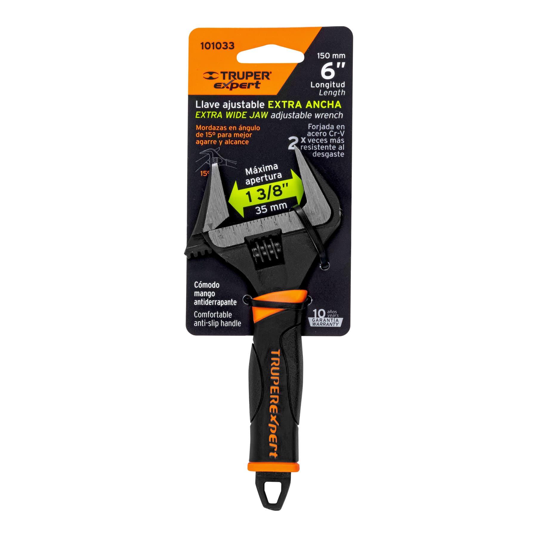 Llave ajustable (perico) 6' boca ancha Comfort Grip, EXPERT, Expert, SKU 101033 — vista 2