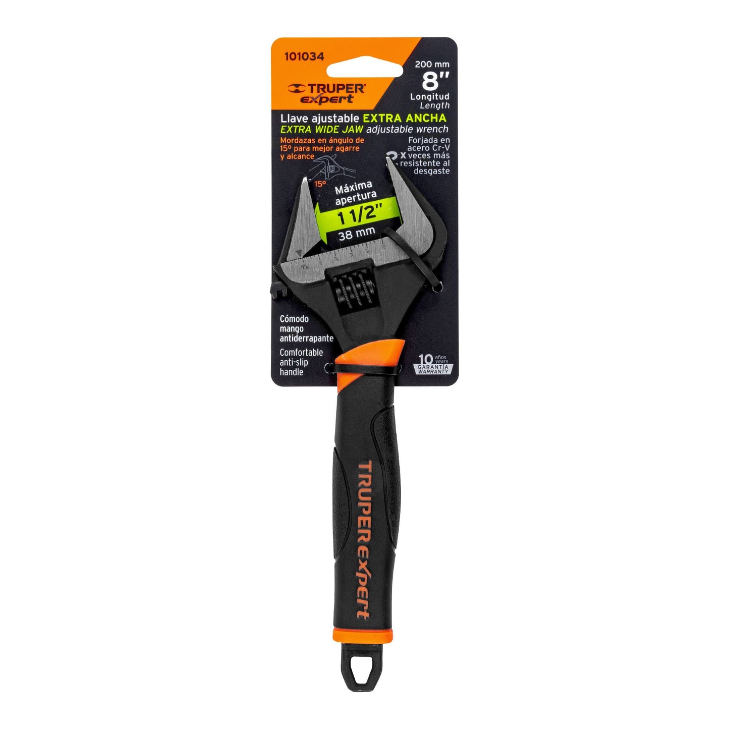 Llave ajustable (perico) 8' boca ancha Comfort Grip, EXPERT, Expert, SKU 101034 — vista 2