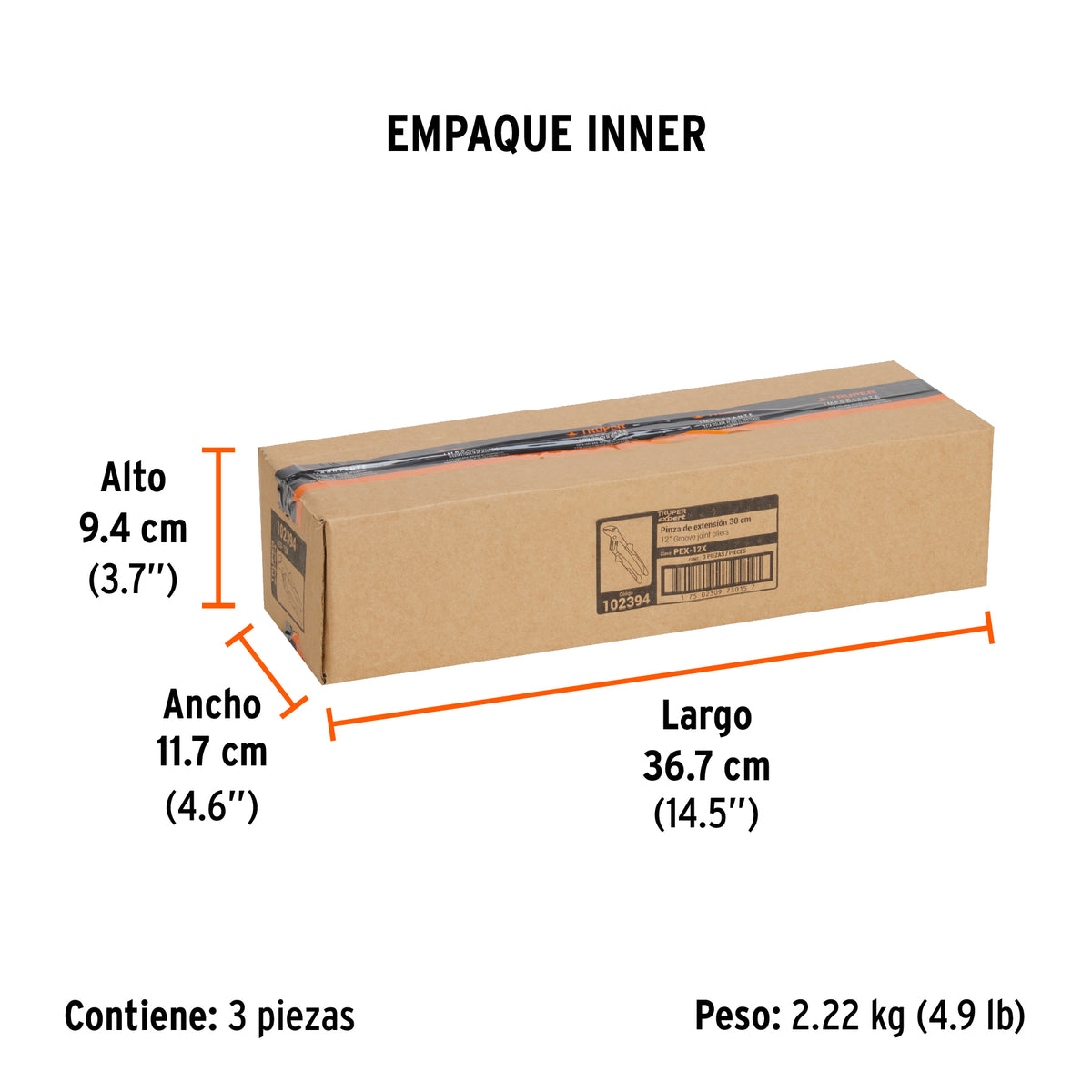 Pinzas de extensión 12' mango Comfort Grip, TRUPER EXPERT, Expert, SKU 102394 — vista 6