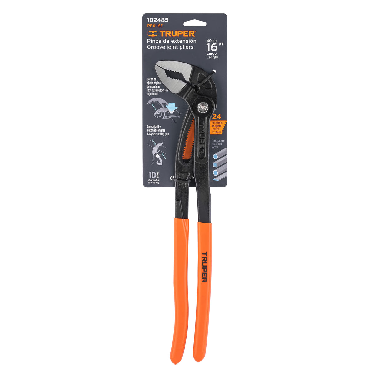 Pinza de extensión 16', mango de PVC, TRUPER — foto oficial 2