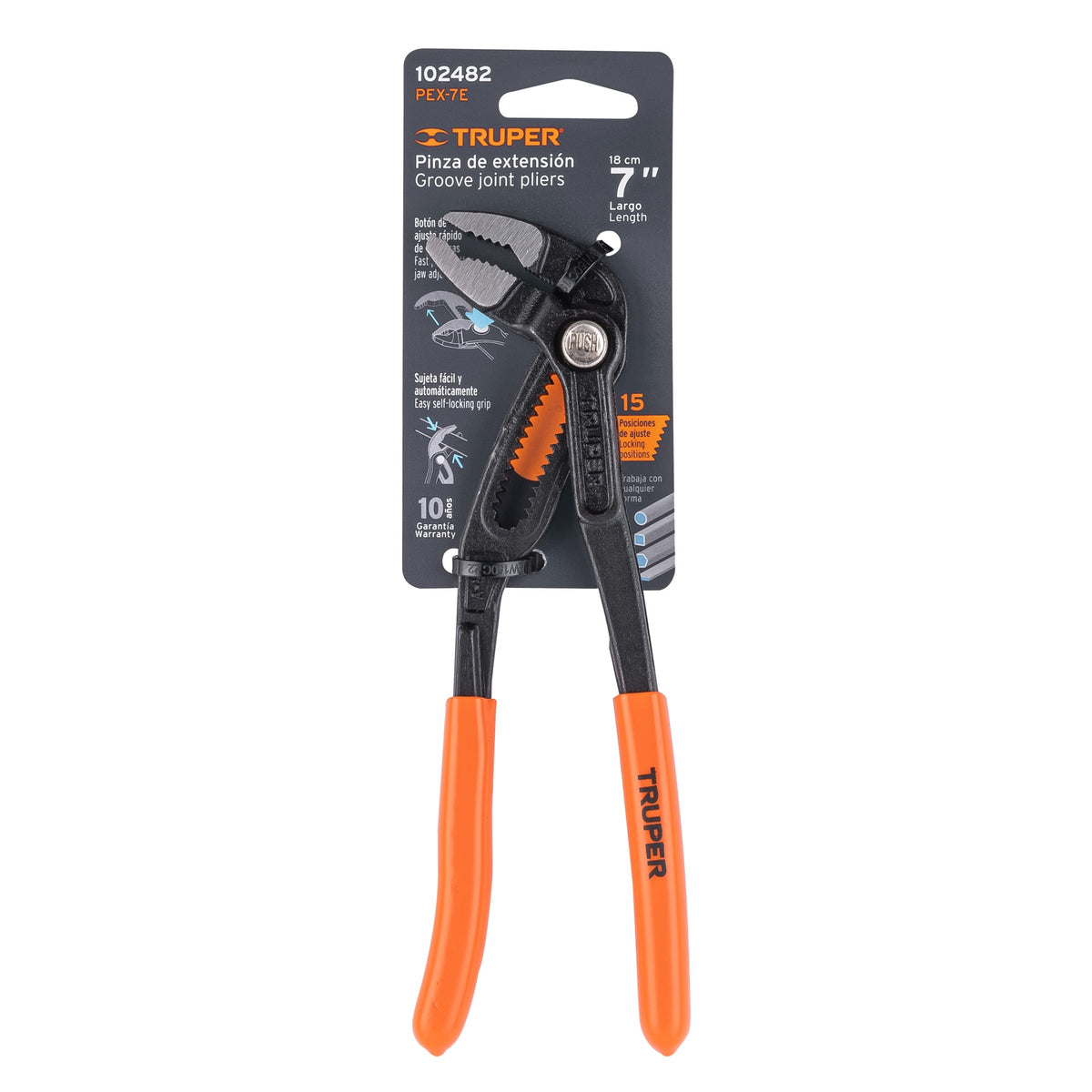 Pinza de extensión 7', mango de PVC, TRUPER — foto oficial 2