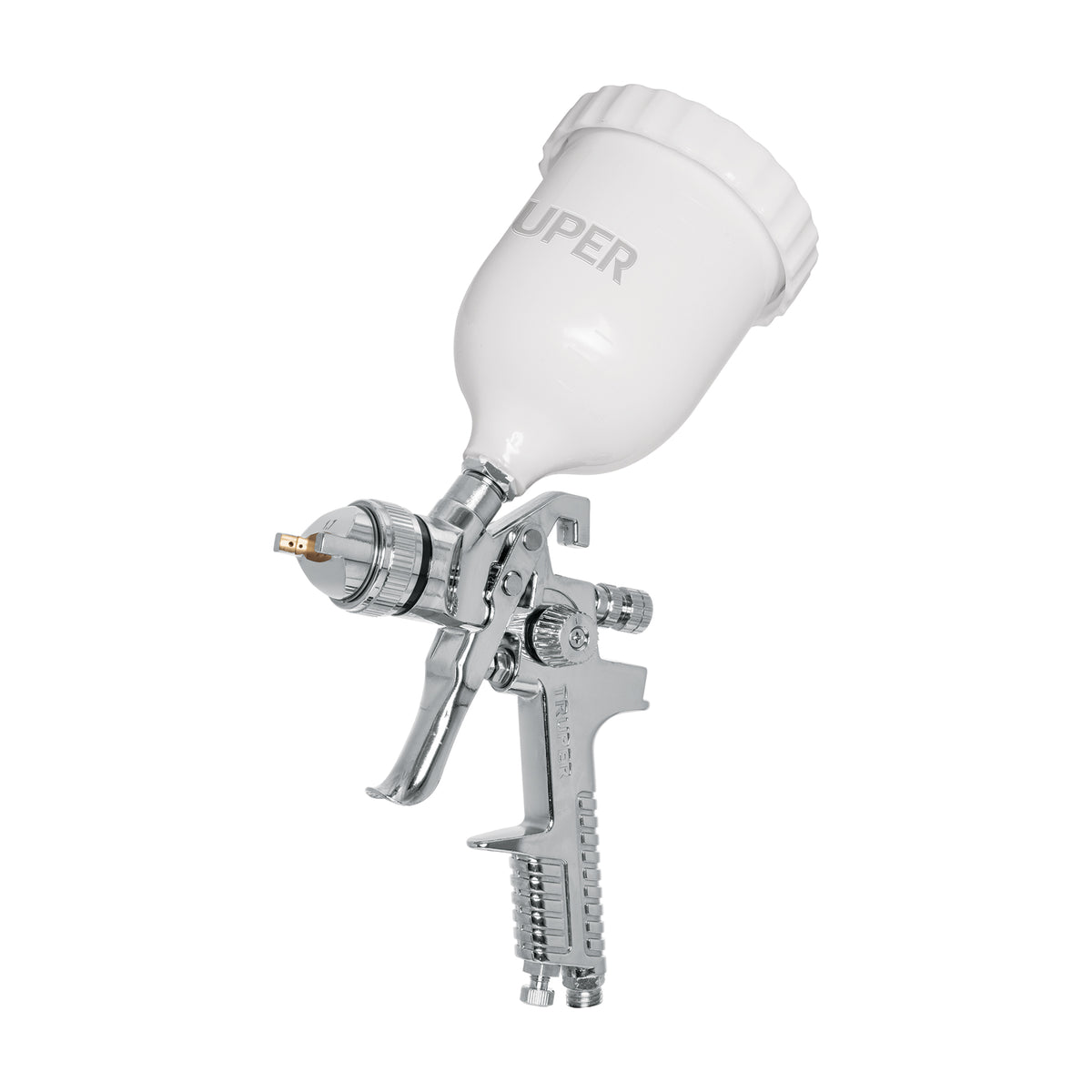 Pistola p/pintar gravedad HVLP vaso plástico 1.7 mm TRUPER — foto oficial 1