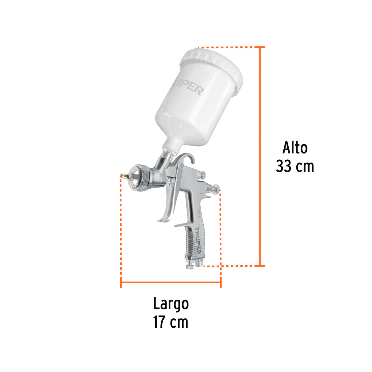 Pistola para pintar LVLP vaso plástico, 2.0 mm, TRUPER, Truper, SKU 101092 — vista 4
