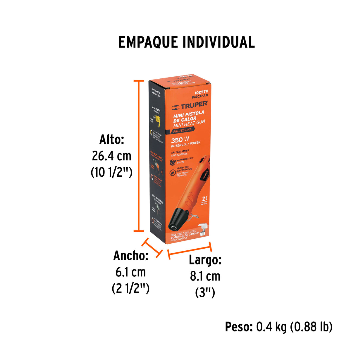 Mini pistola de calor 350W, TRUPER PRO, Truper, SKU 102578 — vista 5